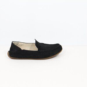 Hush Puppies Women Black Loafer sz 6 Leather Driving Shoes Flat Slip on Cora